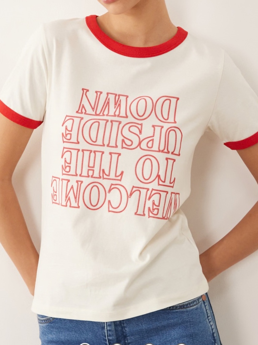Wrangler x Stranger Things Upside Down Ringer Tee White XL NWT